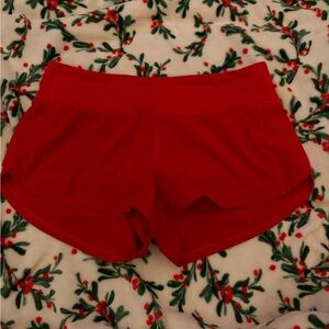 Woman’s red size 4 2.5in regular lululemon shorts